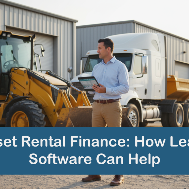 Asset rental finance software dashboard for equipment and vehicle leasing