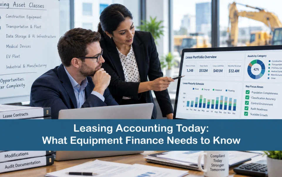 Lease accounting software and portfolio management for equipment finance companies